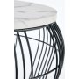 Grande salongbord 56 cm - Hvit marmor/svart