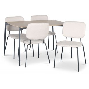 Lokrume spisegruppe 120 cm bord i lyst tre + 4 Lokrume beige stoler Lokrume spisegruppe 120 cm bord i lyst tre + 4 Lokrume beige stoler