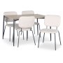 Lokrume spisegruppe 120 cm bord i lyst tre + 4 Lokrume beige stoler