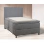Accent boksseng med oppbevaring og sengegavl - 120 x 200 cm - Lys gr