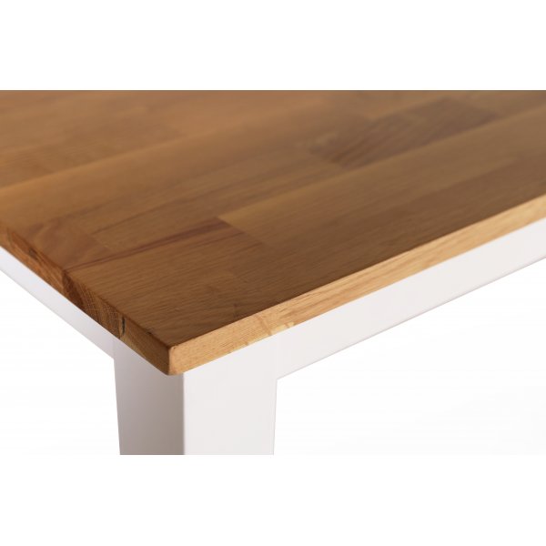 Spisebord 180x90 cm - hvit / oljet eik Spisebord 180x90 cm - hvit / oljet eik