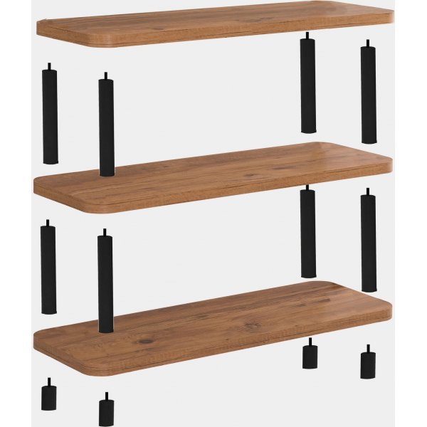 Step bokhylle - Sort/furu