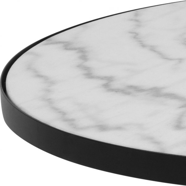 Soli salongbord 65 cm - Hvit marmor/svart