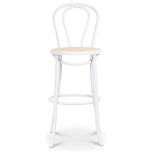 Bøyd tre barstol No 18 - Hvit / Rotting Bøyd tre barstol No 18 - Hvit / Rotting