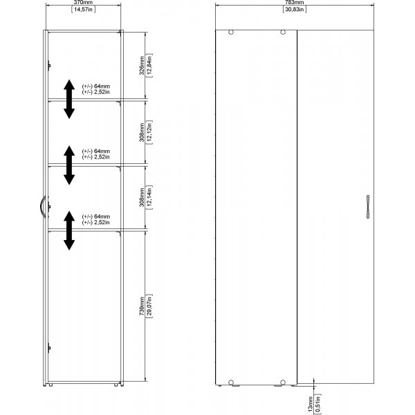 Garderobe hvit 40 cm bred og 175 cm høy Garderobe hvit 40 cm bred og 175 cm høy
