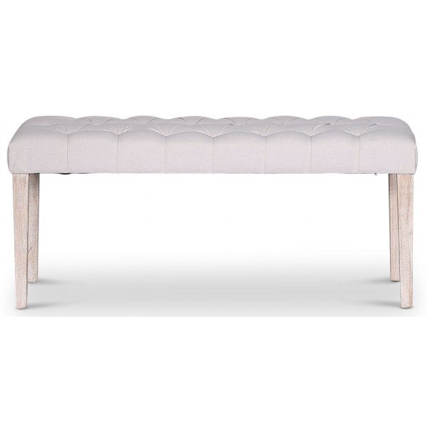 Cholet benk Bredde 110 cm - Antikk finish / Lin + Tekstilpleie for møbler Cholet benk Bredde 110 cm - Antikk finish / Lin + Tekstilpleie for møbler