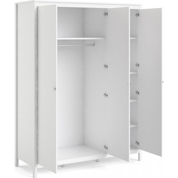 Madrid garderobe med 3 dører - Hvit Madrid garderobe med 3 dører - Hvit