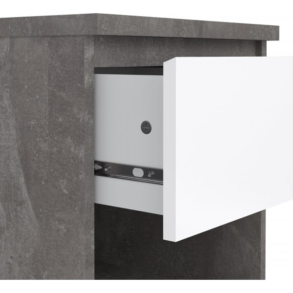 Naia nattbord 1 - Betong/hvit