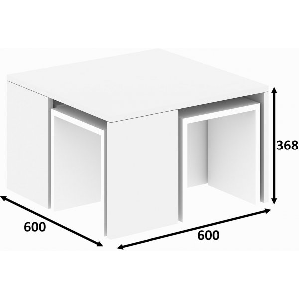 Annabelle salongbord sett - Hvit Annabelle salongbord sett - Hvit