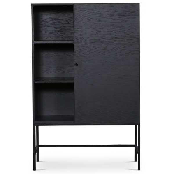 Stilo V.2 highboard - Svartvasket / Svart metall