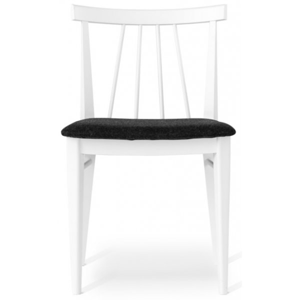 Torkelson Amy spisestol med grtt ullsete - Hvitlakkert tre