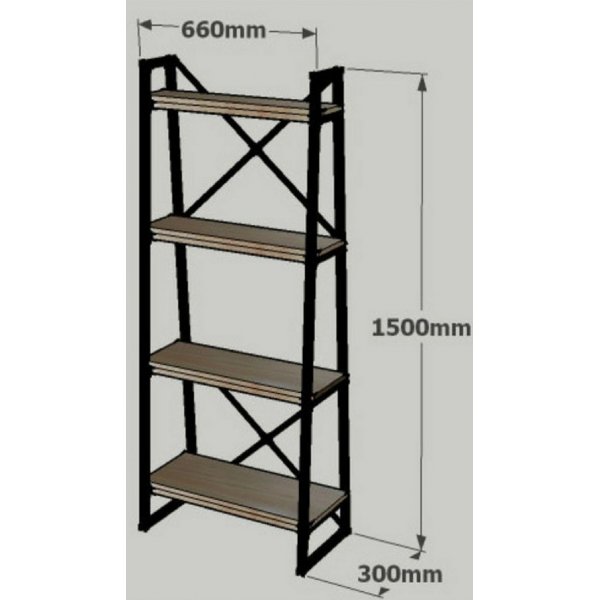 Alaro bokhylle - Safir eik/svart Alaro bokhylle - Safir eik/svart