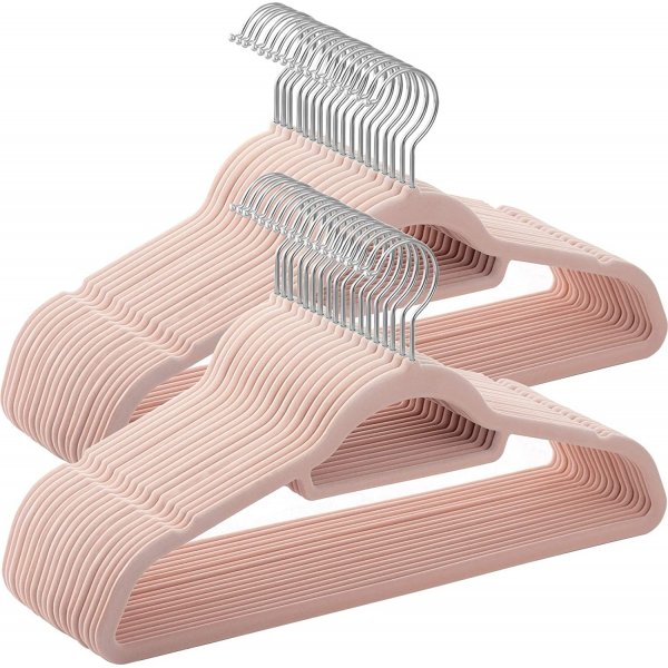 Kleshenger, flyel, 45 cm, 50-pakning - Rosa