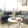 Kundebilde Accent sofabord rundt 85 - Hvit marmor / Messingfarget