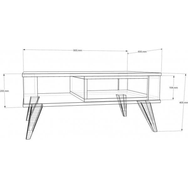 Ionis salongbord - Eik/hvit Ionis salongbord - Eik/hvit