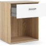 Space nattbord - Eik/hvit