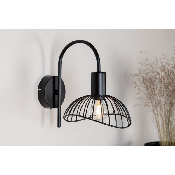 Netthult vegglampe - svart