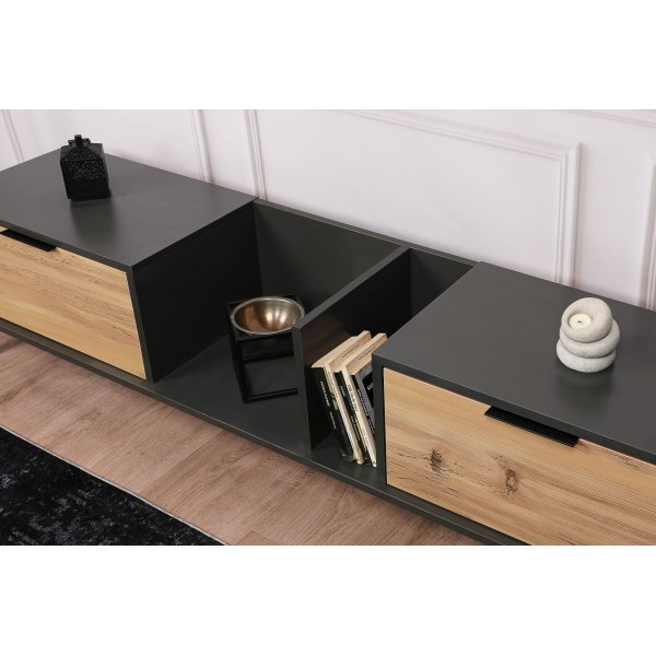 Ibiza mediebenk - Eik/antrasitt Ibiza mediebenk - Eik/antrasitt