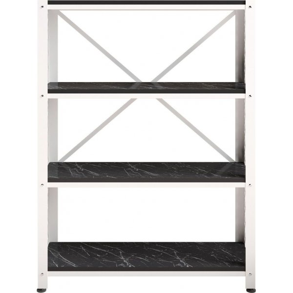 Shenna bokhylle - Hvit/svart