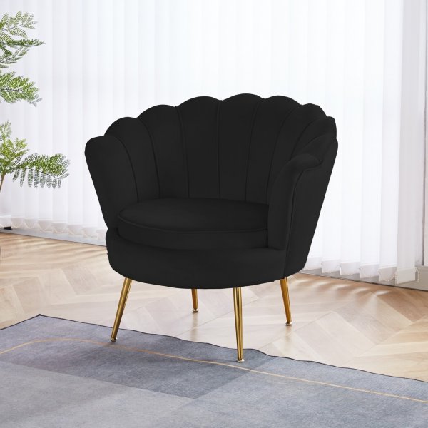 Musslan lenestol - Svart/messing Musslan lenestol - Svart/messing