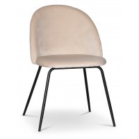 Giovani Velvet stol - Lysbeige/svart