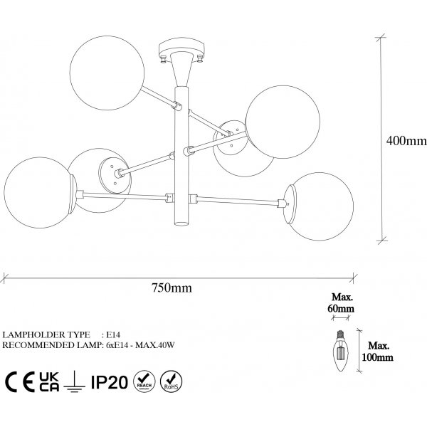 Arve taklampe 10173 - Gull/hvit Arve taklampe 10173 - Gull/hvit