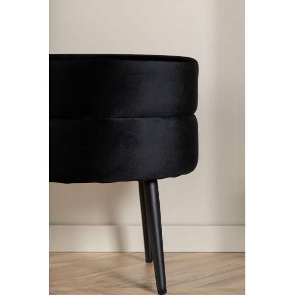 Mariana sittepuff - Svart flyel