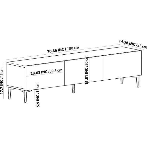 Draw media benk - Safir eik/antrasitt Draw media benk - Safir eik/antrasitt