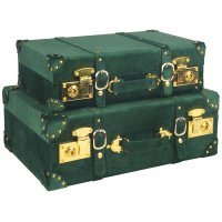 Petit koffert, sett med 2 stk - Mørkegrønn (Fløyel) Petit koffert, sett med 2 stk - Mørkegrønn (Fløyel)