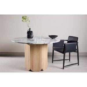 Spisebord Tekla rundt �120 cm - natur/calacatta