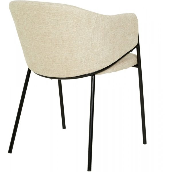 Seat spisegruppe, spisebord med 4 Stacey fl�yelsstoler - Svart/beige + 4.00 x Stolpute