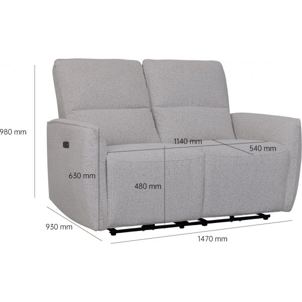 Elektrisk lenestol 2-seters sofa - Lys bouclè-sofa Elektrisk lenestol 2-seters sofa - Lys bouclè-sofa