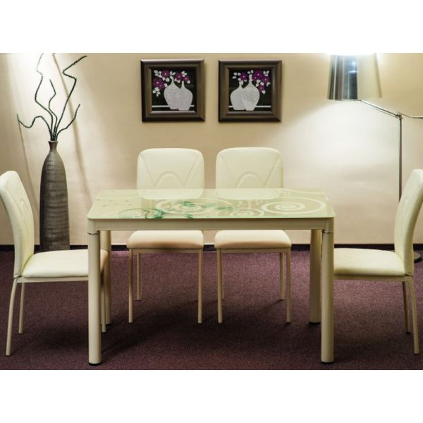 Spisebord Anastasia 80 cm - Kremhvit