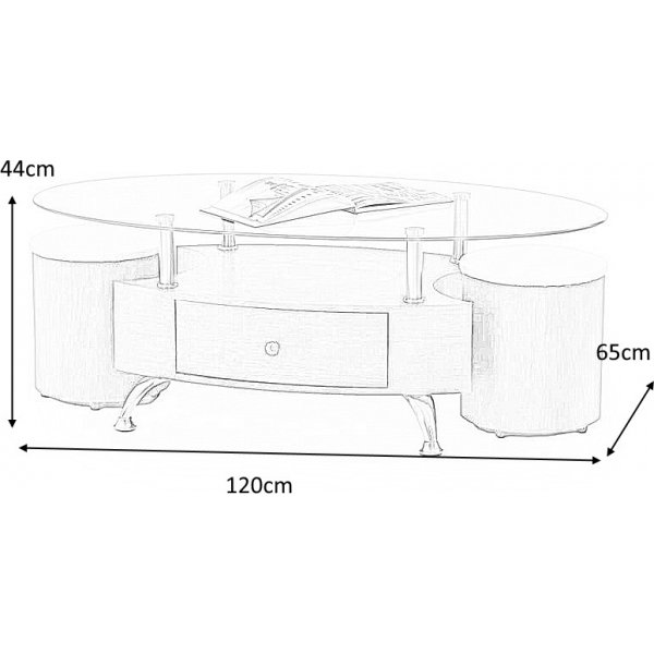 Meting sofabord inklusive sittekrakker - Wenge