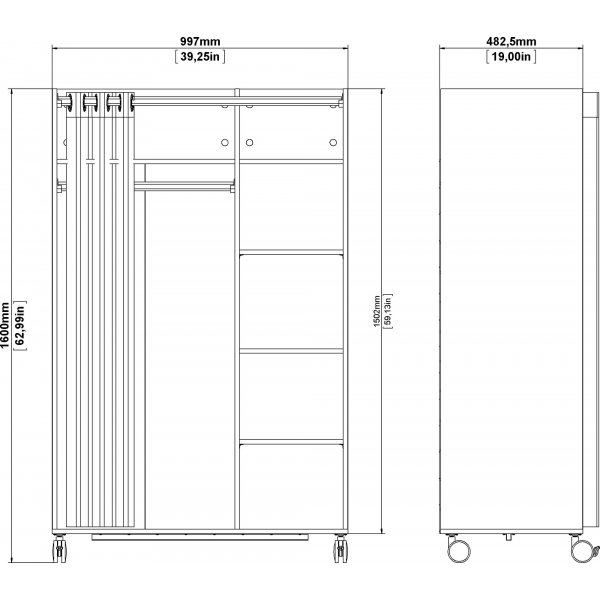 Lola garderobe - Hvit/beige