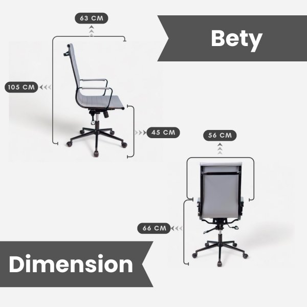 Bety kontorstol H: 105 cm - Sort Bety kontorstol H: 105 cm - Sort