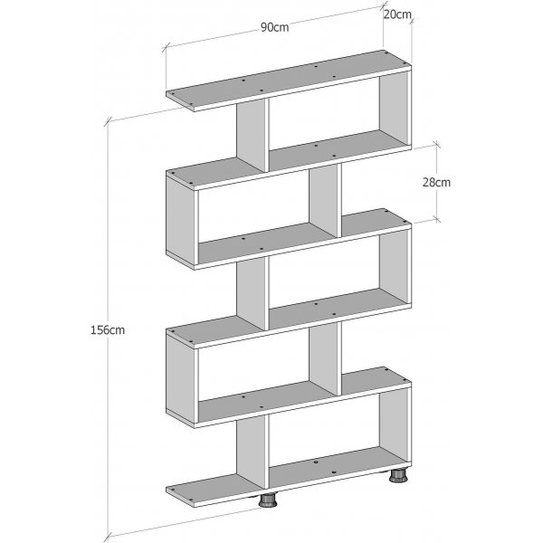 Nihil bokhylle - Hvit