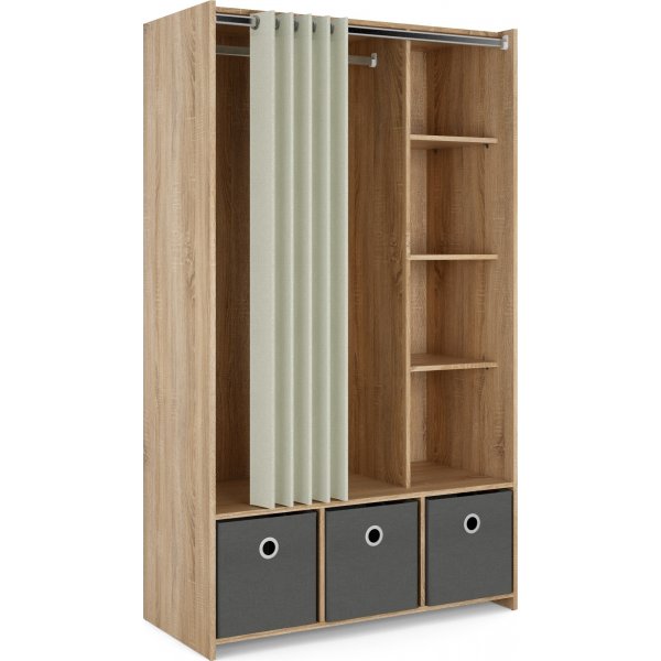 Lola garderobe - Eik/beige/gr�