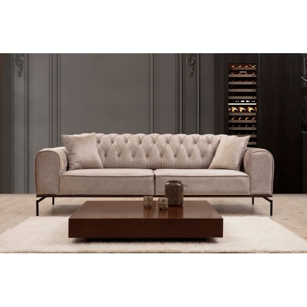 Siesta Capitone 3-seters sofa - Krem Siesta Capitone 3-seters sofa - Krem