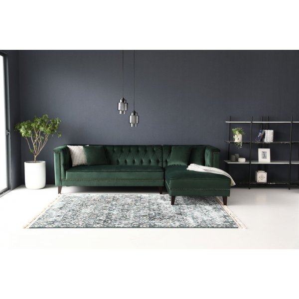 Dotto divansofa med nagler - Grønn fløyel Dotto divansofa med nagler - Grønn fløyel