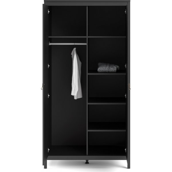 Madrid garderobe med 2 dører - Sort Madrid garderobe med 2 dører - Sort