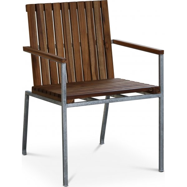 Utestol Alva - Teak/galvanisert metall