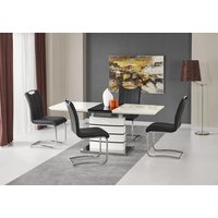 Adine spisebord 140-180 cm - Hvit/sort Adine spisebord 140-180 cm - Hvit/sort