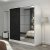 Kapusta garderobeskap med speildør, 180 cm - Hvit/svart