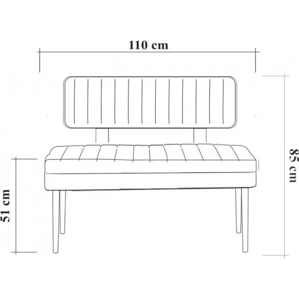 Vina benk med ryggstøtte - Furu/mørk blå Vina benk med ryggstøtte - Furu/mørk blå