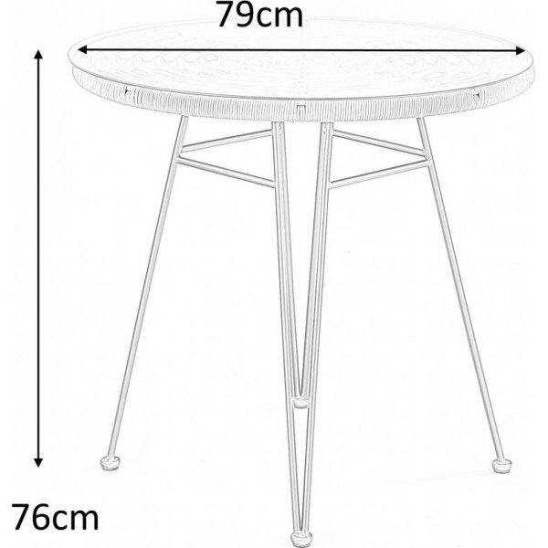 Falcon spisebord Ø79 cm - Rotting/sort Falcon spisebord Ø79 cm - Rotting/sort
