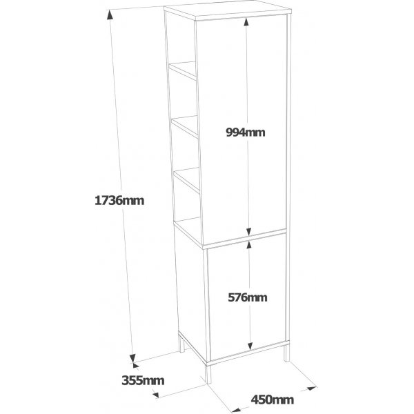 Vitale skap 1 - Valnøtt/hvit Vitale skap 1 - Valnøtt/hvit