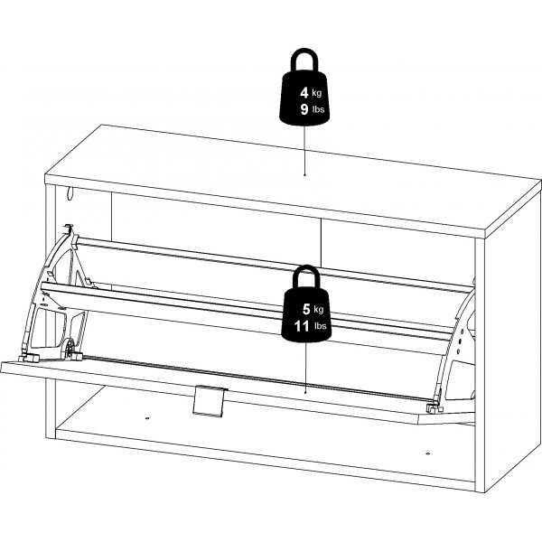 Sko skoskap med 1 rom - Sort Sko skoskap med 1 rom - Sort