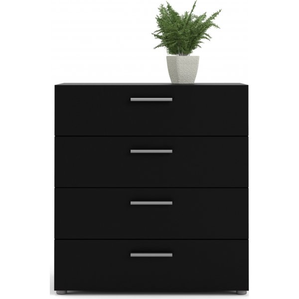 Pepe bred kommode med 4 skuffer - Sort Pepe bred kommode med 4 skuffer - Sort