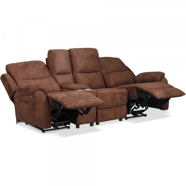 Enjoy Hollywood reclinersofa (Biosofa) - 3-seter (elektrisk) i brunt mikrofiberstoff